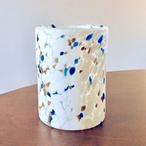 SOLD - West Elm Flecked White Glass Votive